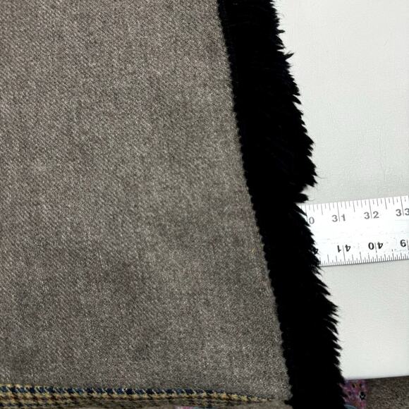 Vtg Wool Keyhole Neck Fringe Hem Pullover Hooded Cape Poncho Gray Women One Size - Picture 7 of 10